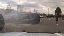 Watch as Good Samaritans Flip Burning SUV, Save Driver