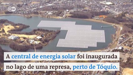 Central de energia solar é construída sobre barragem no Japão