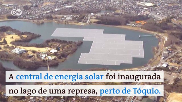 Central de energia solar é construída sobre barragem no Japão