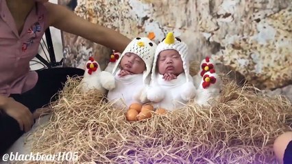 Chao đảo trước “thần thái” không ai sánh bằng của 2 bé sơ sinh phần 2