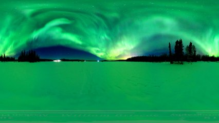 8K 360 video of the Lunar Eclipse and Aurora Borealis near Fairbanks, AK
