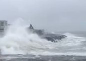 Waves Crash on Jersey Shore During Nor'easter