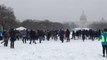 Crowd Gathers for Snowball Fight on National Mall