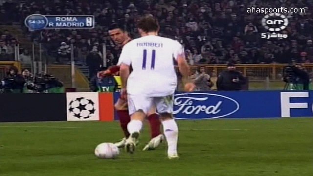 الشوط الثاني مباراة روما و ريال مدريد 2-1 ذهاب دور 16 دوري الابطال 2008
