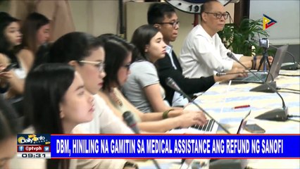 DBM, hiniling na gamitin sa medical assistance ang refund ng Sanofi