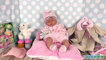 Poupée Reborn Bébé Réaliste Petite Fille en Tenue Rose