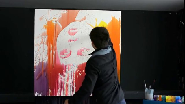 Peindre en jetant de la peinture... c'est enorme !