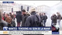 Commissariat de police caillassé et des échauffourées, des tensions également lors de la manifestation à Nantes