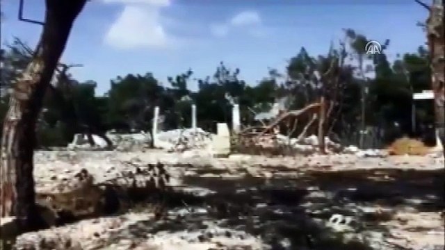 Afrin'de terör örgütünün imha edilen eğitim kampı ve muhabere merkezi