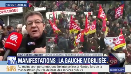 Manifestations: l'union de la gauche "n'est pas le sujet de la journée", affirme Jean-Luc Mélenchon
