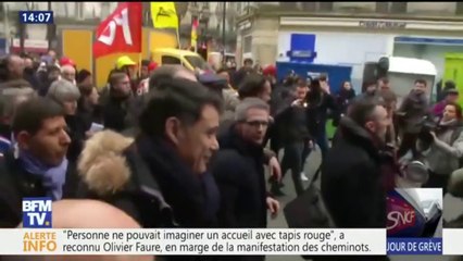 Olivier Faure hué pendant la manifestation des cheminots et des fonctionnaires
