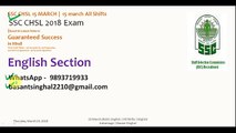 SSC CHSL 2018 | English Questions Asked on 15 March 2018 | All Shifts