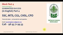 ssc cgl mts chsl english preparation  mock test 4  in english 25 expected questions