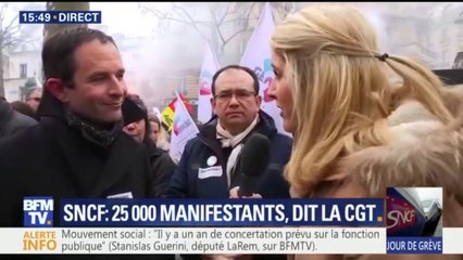 "Si ce mouvement échoue, demain des gares fermeront", prédit Benoît Hamon
