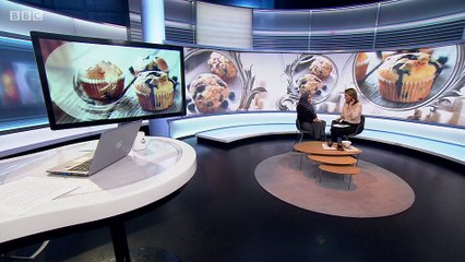 The sugar in a muffin measured out in teaspoons