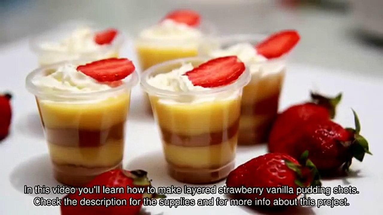 Make Layered Strawberry Vanilla Pudding Shots - DIY Food & Drinks - Guidecentral