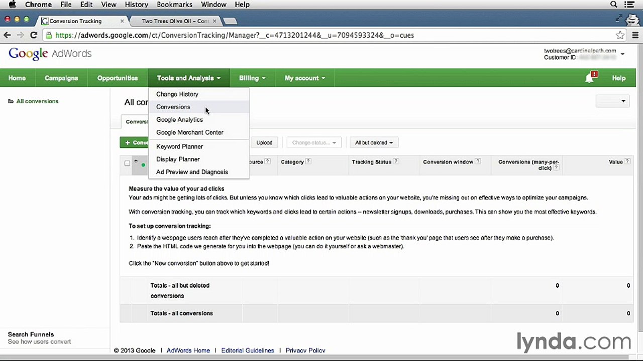 07.03 - ConvTracking | Lynda Adwords | 07. Tracking Ad Performance
