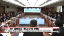 Defense officials from S. Korea, U.S. and Japan reaffirm their commitment to regional security at 10th Defense Trilateral Talks