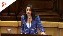 Inés Arrimadas. Discurso en debate de investidura de Jordi Turull