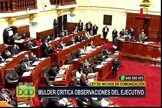 Ley de medios de comunicación: Mauricio Mulder critica observaciones del Ejecutivo