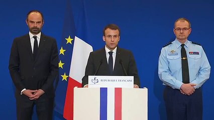 La déclaration de Macron suite à l’attaque terroriste à Carcassonne et à Trèbes.