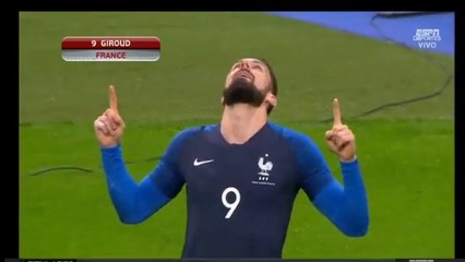 1-0 Olivier Giroud AMAZING Goal - France vs Colombia 23.03.2018
