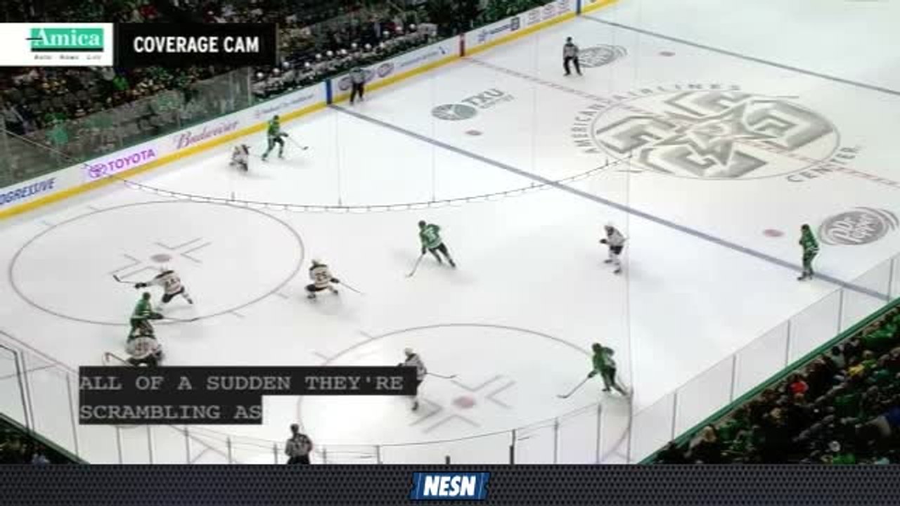 Amica Coverage Cam: Bruins Find Themselves Trailing To Stars After Lax Defense In First Period