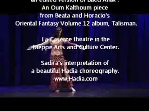 الرقص الشرقي على موسيقى ام كلثوم بعيد عنك ساديرا