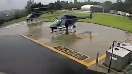 Deux hélicoptères de la police détruits à cause d'une mauvaise manoeuvre