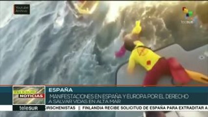 Realizan en España y otros países movilizaciones en apoyo a Open Arms