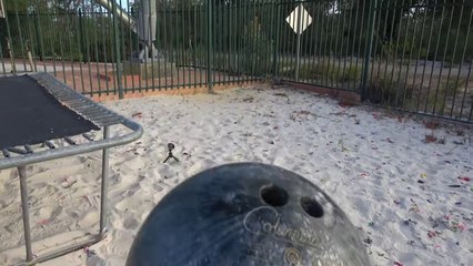 GIANT ICE BLOCK Vs. TRAMPOLINE from 45m!