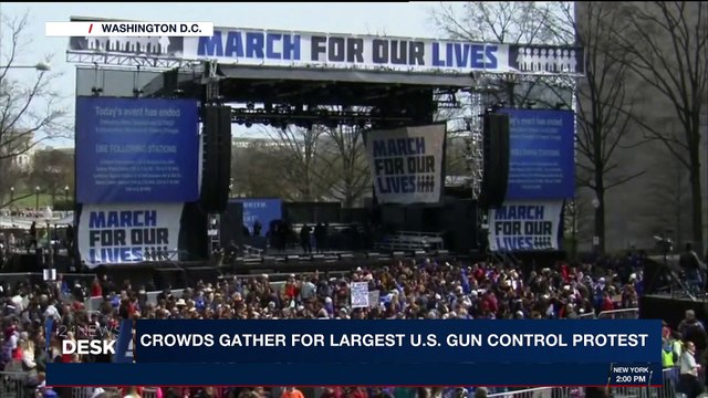 i24NEWS DESK | Crowds gather for largset U.S. gun control protest | Saturday, March 24th 2018