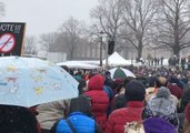 Snow Falls as Hundreds Show For Des Moines March For Our Lives Rally