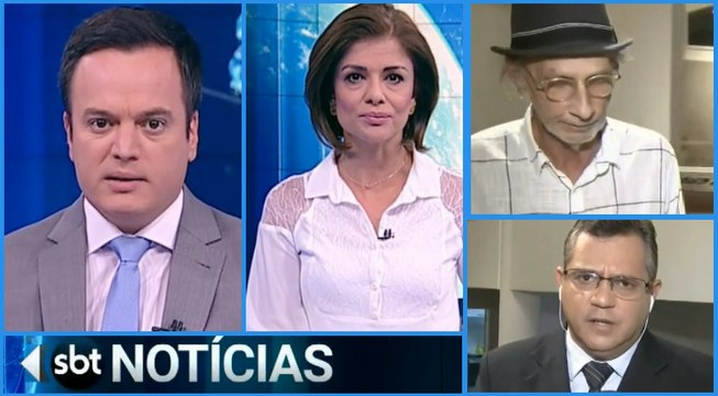 Inicio SBT Notícias (23/03/18) e participação de Arnaldo Saccomani ao vivo sobre a morte do seu amigo, Miranda que morreu na última quinta-feira aos 56 anos.