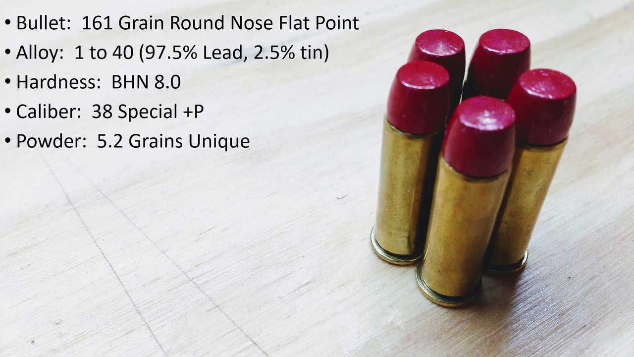 38 Spl +P, Solid Nose, BHN 8.0, Bare Gel (PC HP Test)