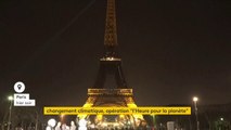 Heure pour la planète : les lumières de la Tour Eiffel ont été éteintes hier soir pour sensibiliser au problème du réchauffement climatique #EarthHour