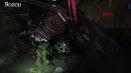 Denizli'de gölete araç uçtu