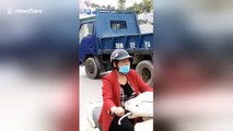 Seven-year-old boy drives truck down busy road