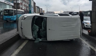 Avcılar’da kontrolden çıkan araç takla attı: 7 yaralı