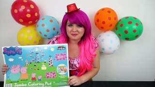 Coloring Peppa Pig Ice Cream JUMBO Coloring Book Page Crayola Crayons | KiMMi THE CLOWN