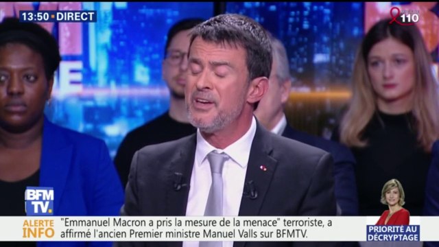 Ex-candidat France insoumise arrêté: Quand on se réjouit de la mort de quelqu'un après un attentat, c'est de l'apologie du terrorisme , affirme Manuel Valls