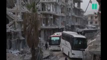 Les images des évacuations de combattants et civils dans la Ghouta orientale