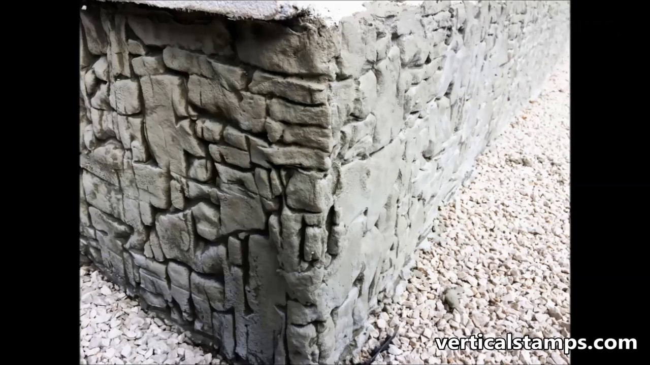 DIY House foundation / plinth improvement renovation with Vertical Stamped Concrete |Pattern Imprinted Concrete|