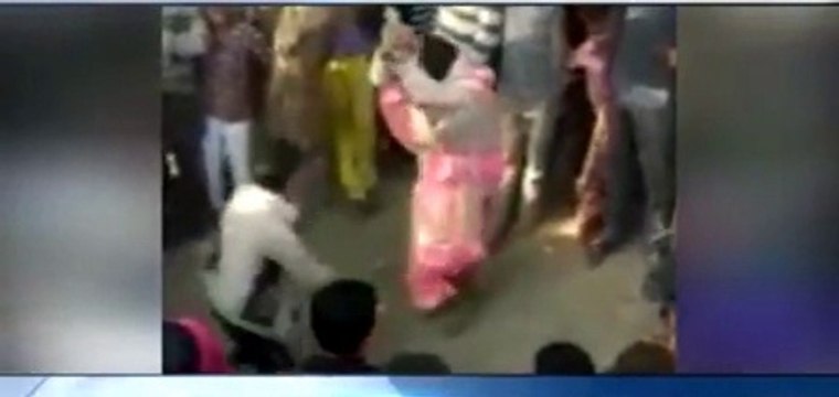 Shameful : Husband beats woman in public on Panchayat's order : Uttar Pradesh