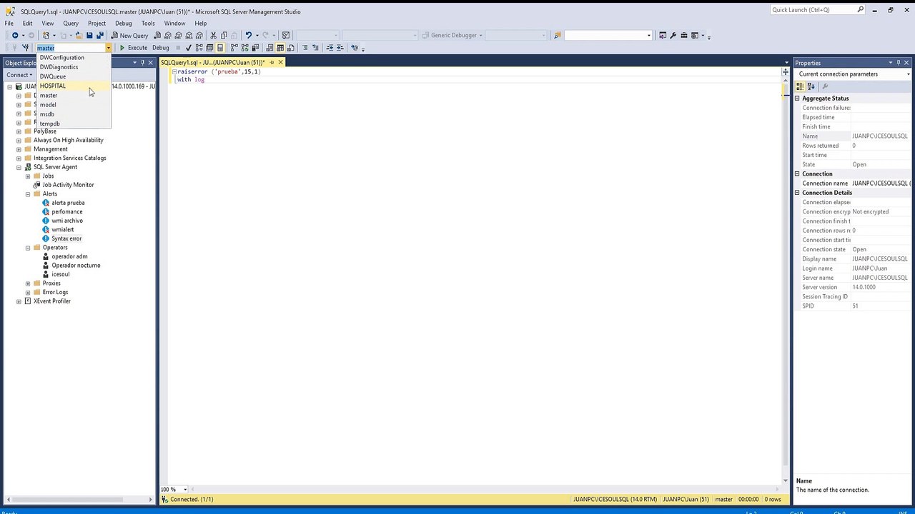 SQL Server Alertas con Agent Tutorial Español