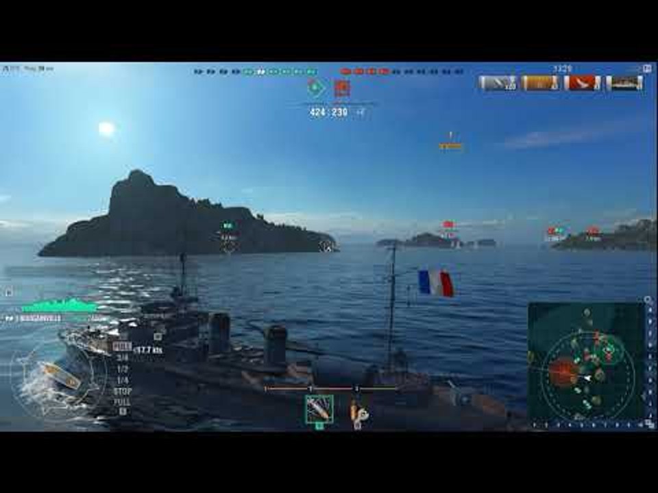 World Of Warships Gameplay for Beginner In ISLAND with BOUGAINVILLE Capturing Base Collect CONTAINER