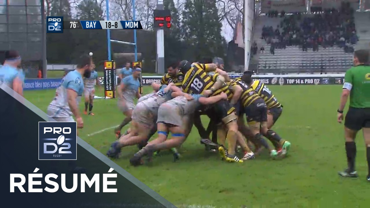 PRO D2 - Résumé Bayonne-Mont de Marsan: 18-15 - J28 - Saison 2017/2018