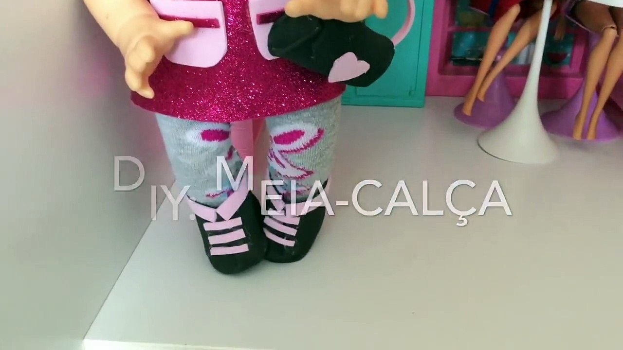 Como fazer meia-calça para Baby Alive com meia sem par #reciclagem
