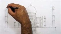 architectural sketching Taj Mahal
