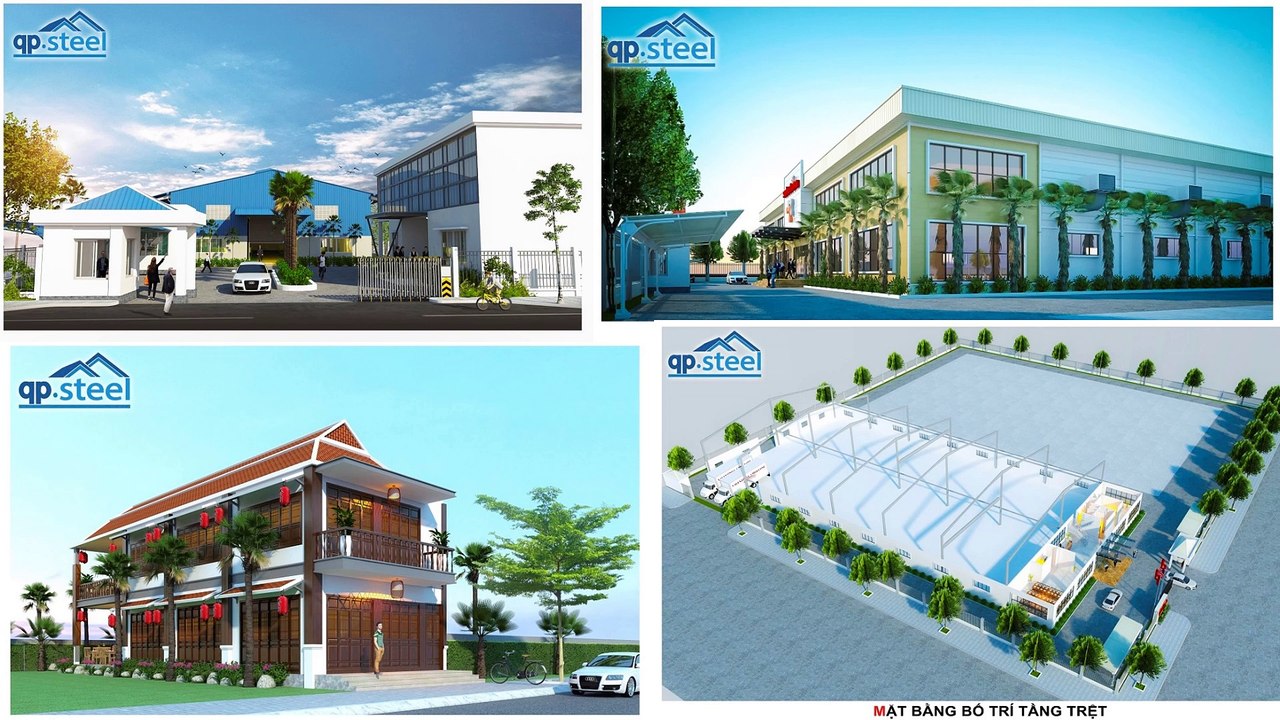 QPSteel.vn Công ty xây dựng kết cấu thép tại Tân An, khung kèo thép tiền chế lắp dựng kho xưởng công nghiệp